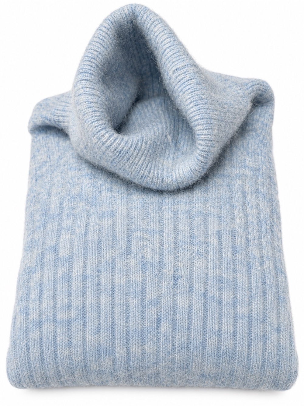 Zara Light Blue Ribbed Turtleneck Sweater Size S
